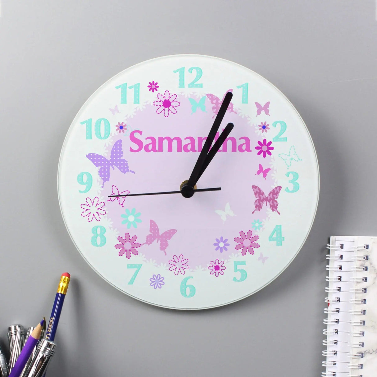 Personalised Butterfly Clock: 1 - Clocks By Gift Moments