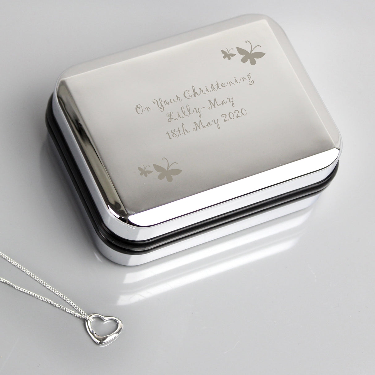 Personalised Butterfly Heart Necklace and Box - Shop Necklaces At Gift Moments - 1