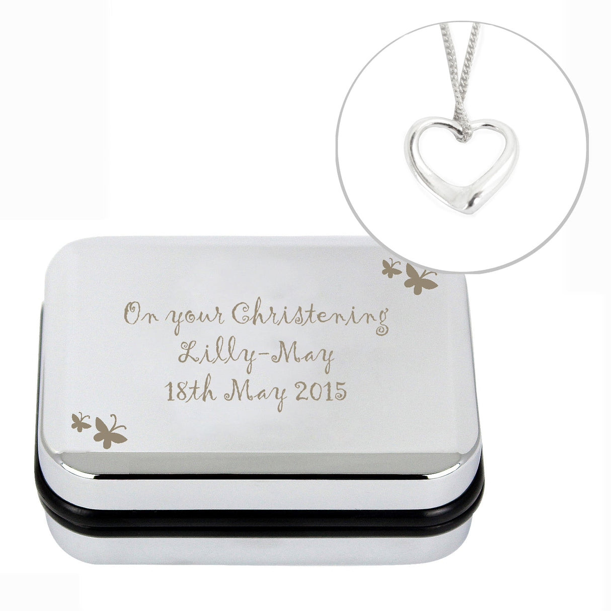 Personalised Butterfly Heart Necklace and Box - Shop Necklaces At Gift Moments - 9