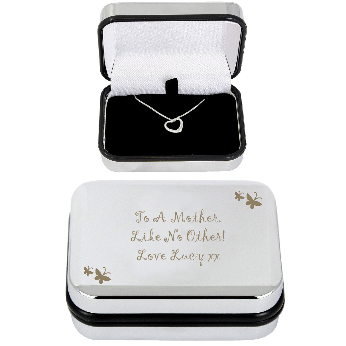 Personalised Butterfly Heart Necklace and Box - Shop Necklaces At Gift Moments - 2