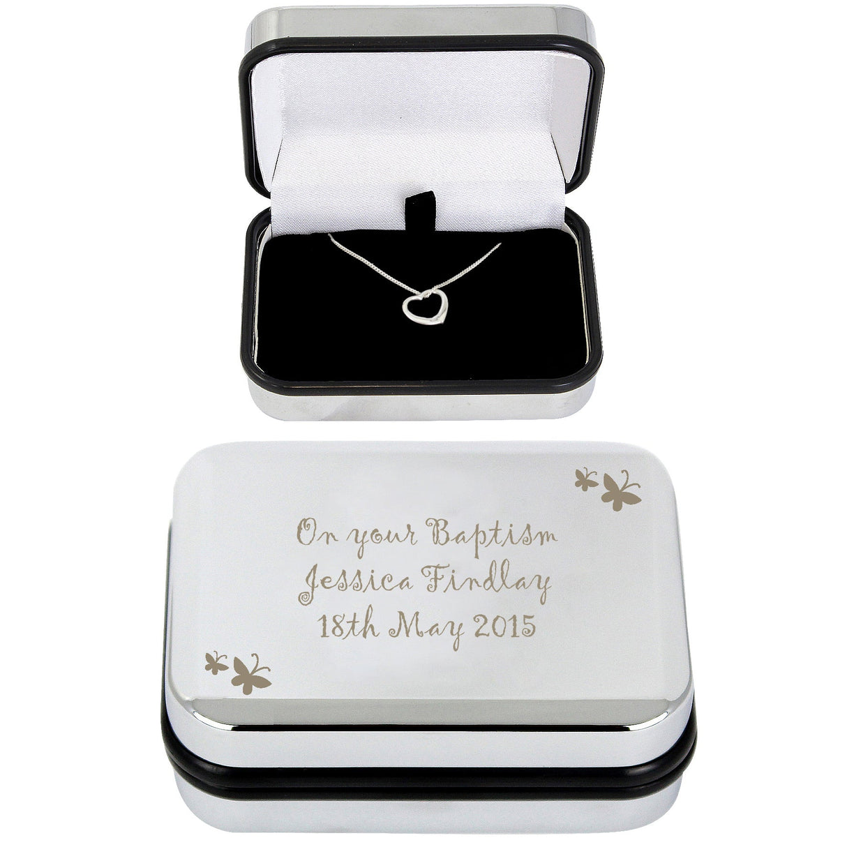 Personalised Butterfly Heart Necklace and Box - Shop Necklaces At Gift Moments - 3