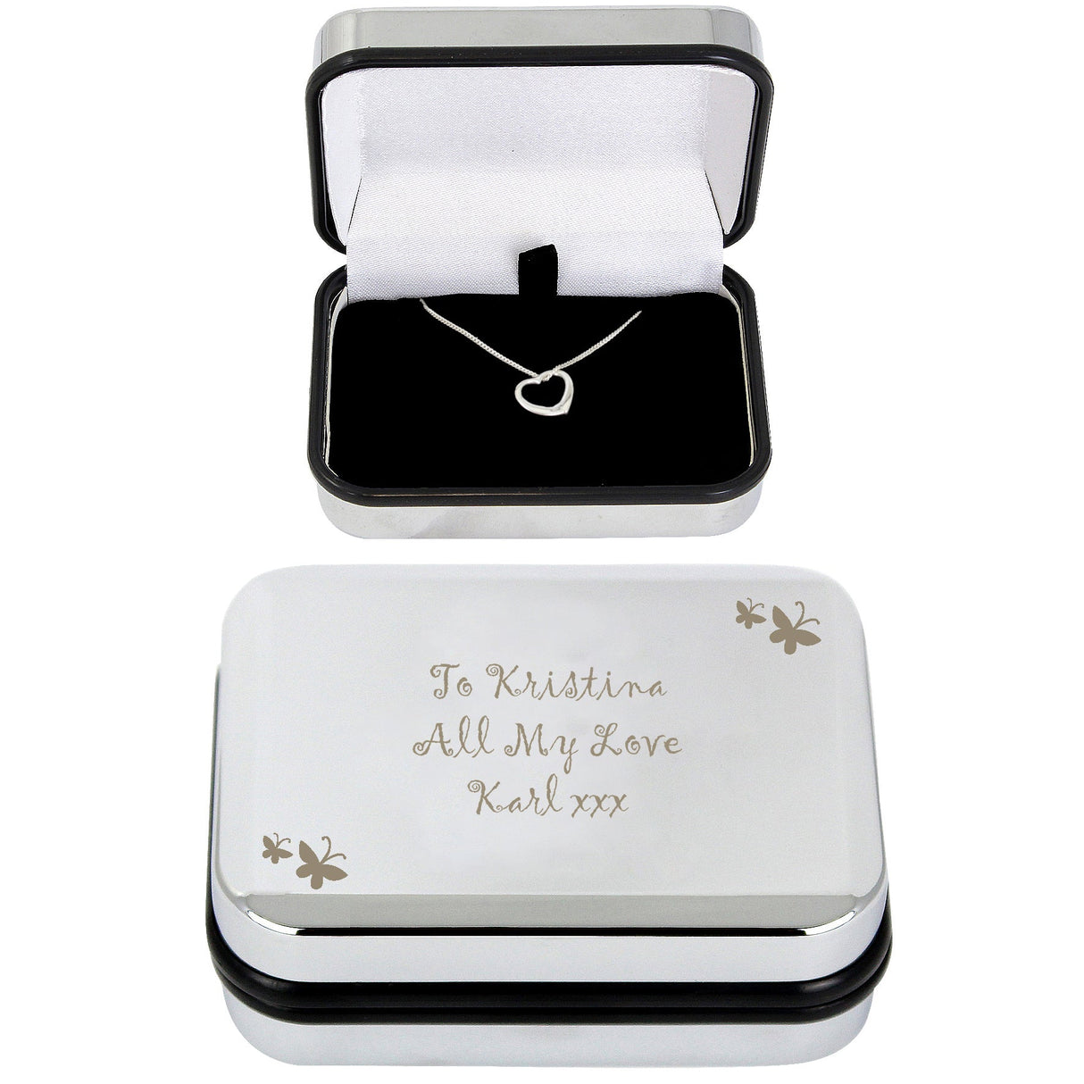 Personalised Butterfly Heart Necklace and Box - Shop Necklaces At Gift Moments - 4