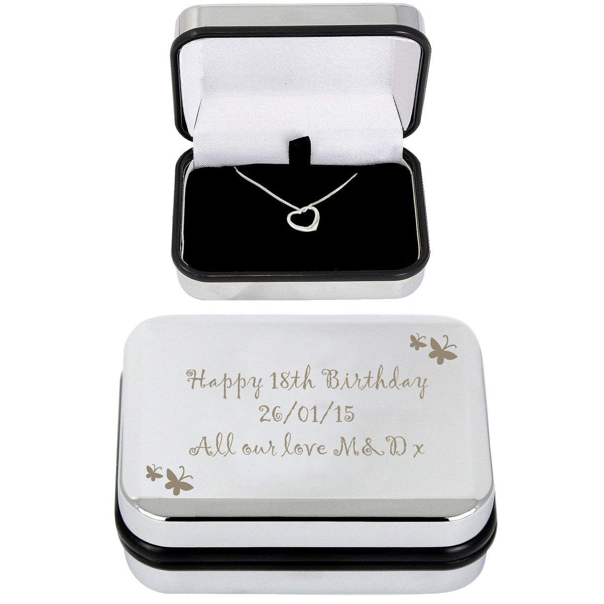 Personalised Butterfly Heart Necklace and Box - Shop Necklaces At Gift Moments - 5