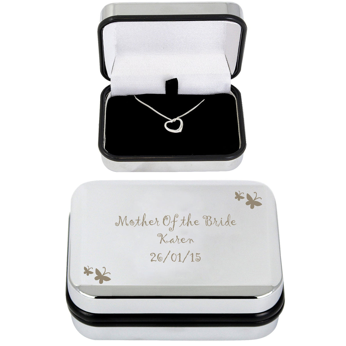 Personalised Butterfly Heart Necklace and Box - Shop Necklaces At Gift Moments - 7