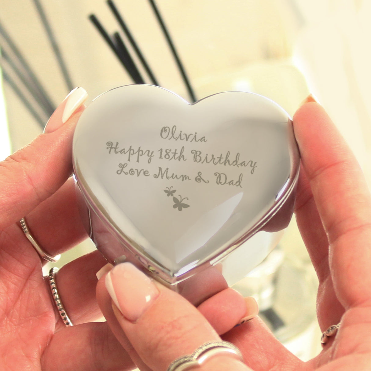 Personalised Butterfly Heart Trinket Box - Shop Trinket Boxes At Gift Moments - 1