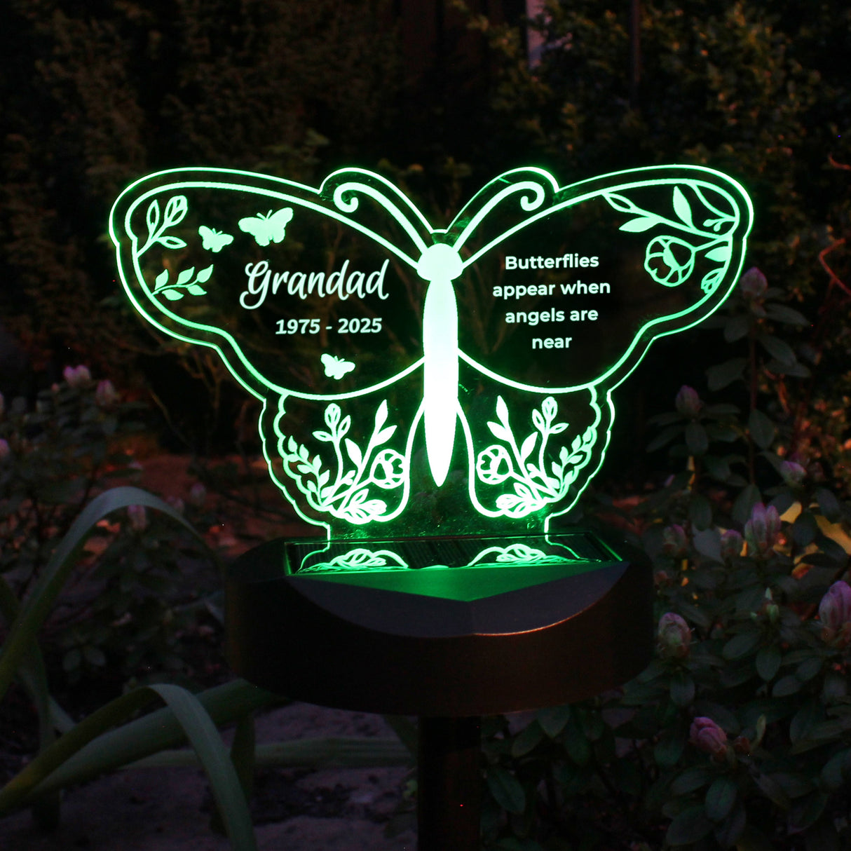 Personalised Butterfly Memorial Solar Light: 8 - Solar Lights By Gift Moments