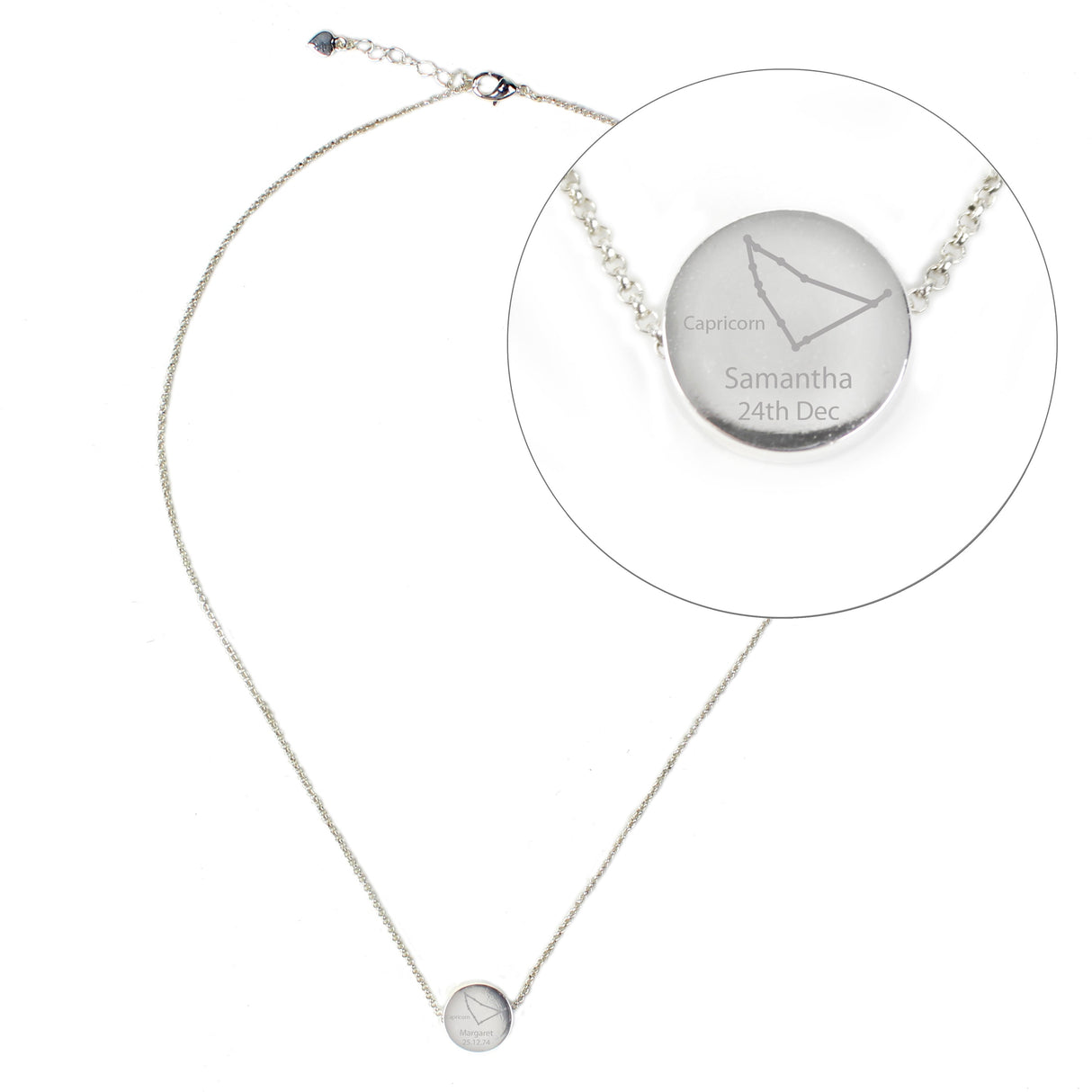 Personalised Capricorn Zodiac Star Sign Necklace (Dec 22nd - 19th Jan): 2 - Necklaces By Gift Moments