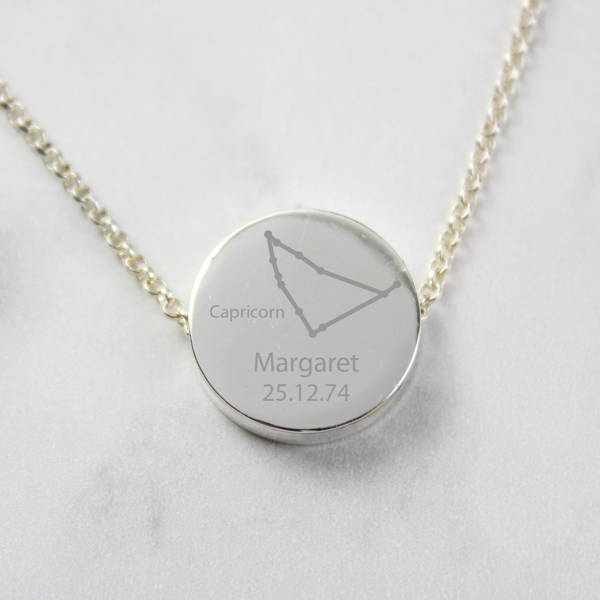 Personalised Capricorn Zodiac Star Sign Necklace (Dec 22nd - 19th Jan): 3 - Necklaces By Gift Moments