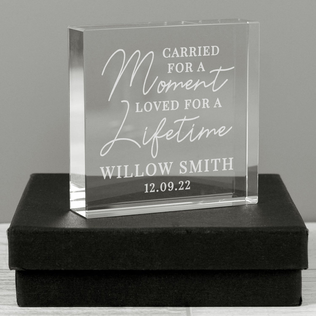 Personalised Carried for a Moment Crystal Token: 1 - Crystal Tokens By Gift Moments
