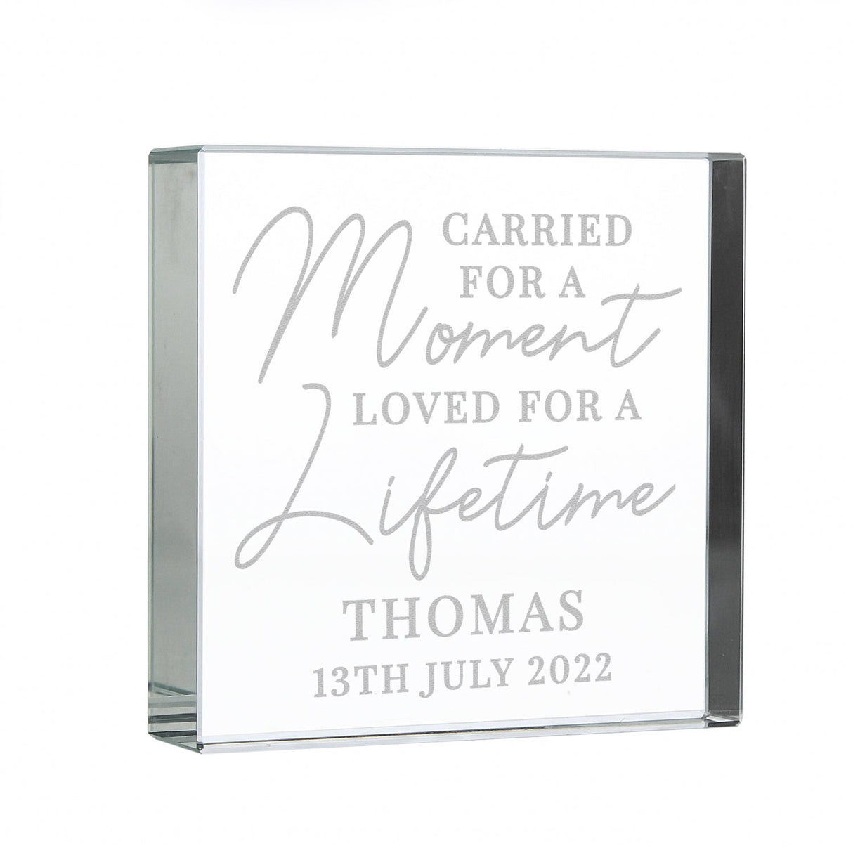 Personalised Carried for a Moment Crystal Token: 4 - Crystal Tokens By Gift Moments