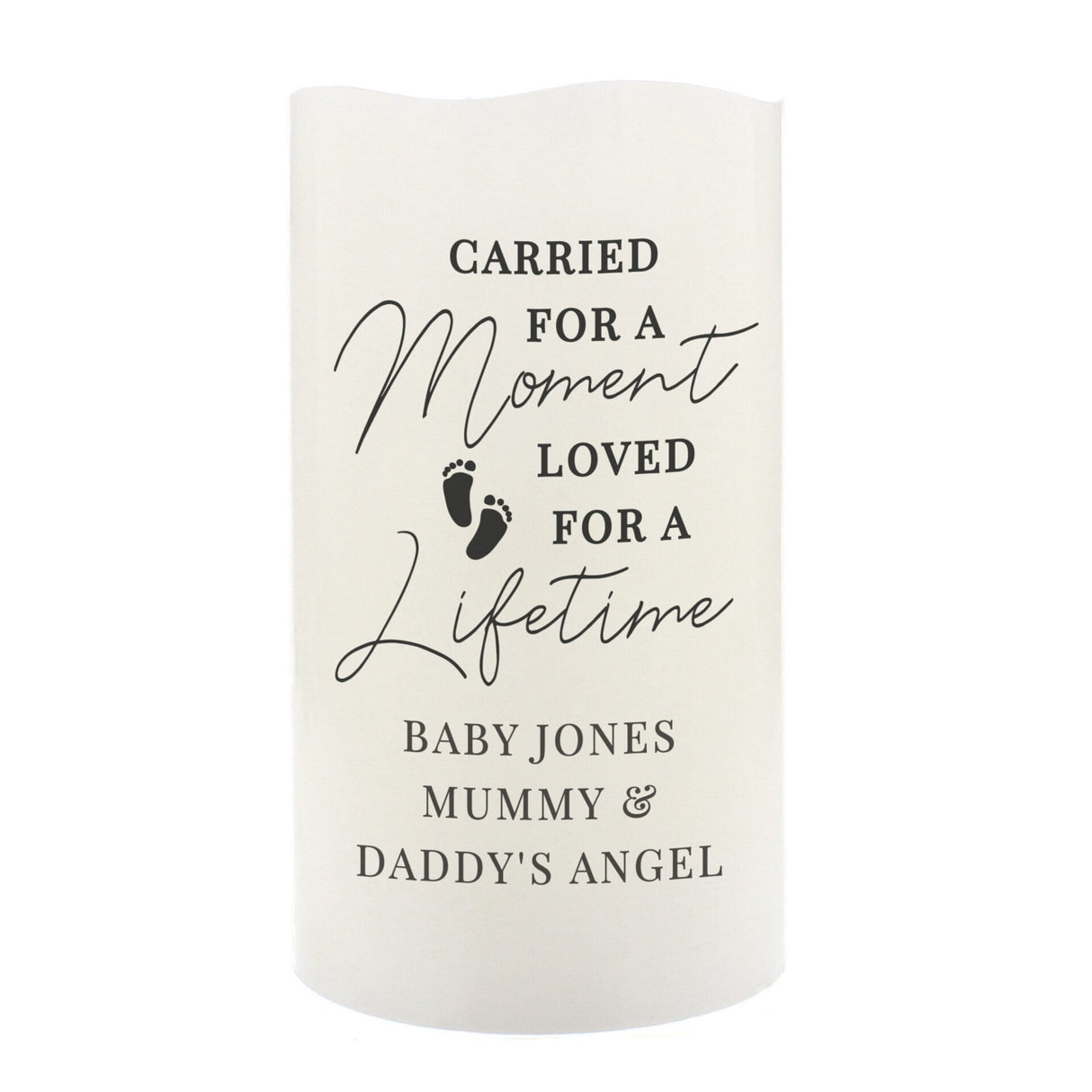 Personalised Carried For A Moment Led Candle: 3 - LED Lighting By Gift Moments