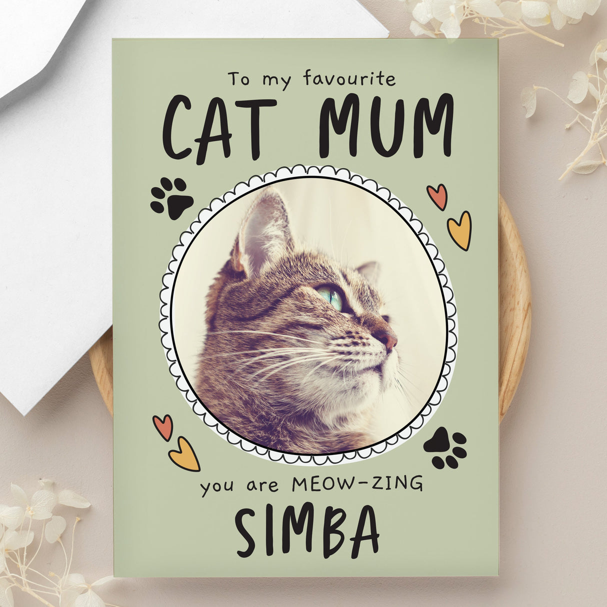 Personalised From the Cat Photo Upload Card: 2 - Greeting Cards By Gift Moments