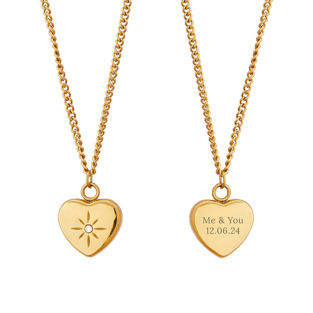 Personalised Celestial Heart Pendant and Necklace: 6 - Necklaces By Gift Moments