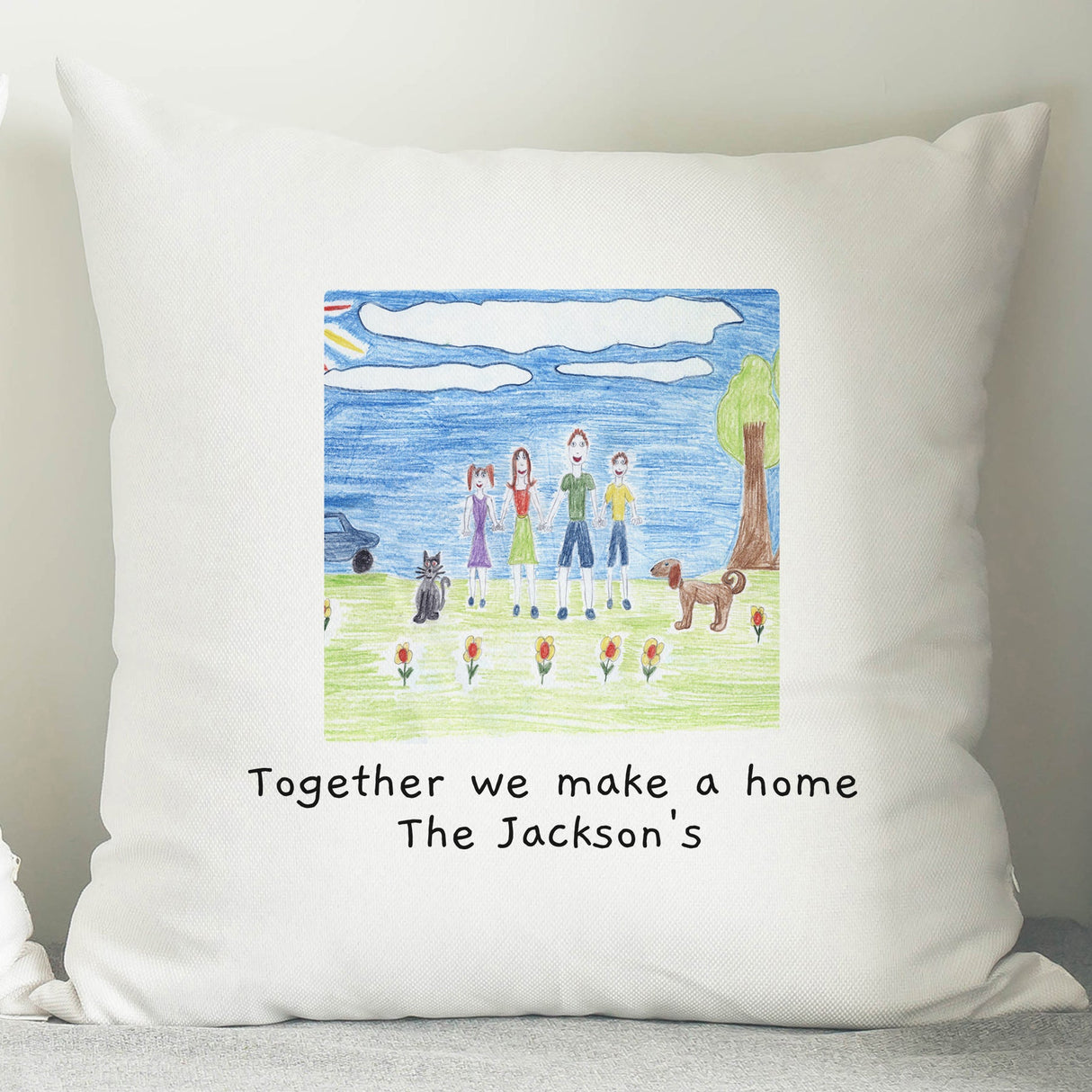 Personalised Childrens Drawing Photo Upload Cushion: 1 - Cushions By Gift Moments