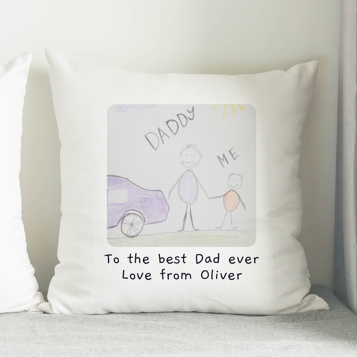 Personalised Childrens Drawing Photo Upload Cushion: 4 - Cushions By Gift Moments