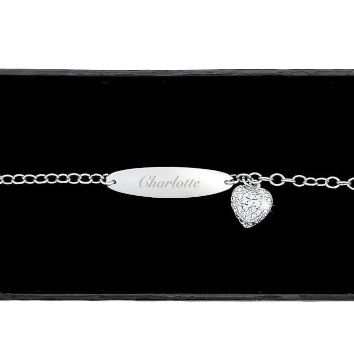 Personalised Children’s Sterling Silver and Cubic Zirconia Bracelet: 3 - Bracelets By Gift Moments