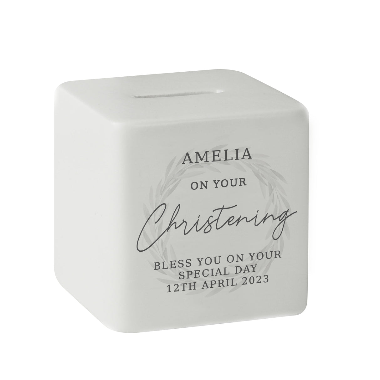 Personalised Christening Ceramic Square Money Box - Shop Money Boxes At Gift Moments - 6