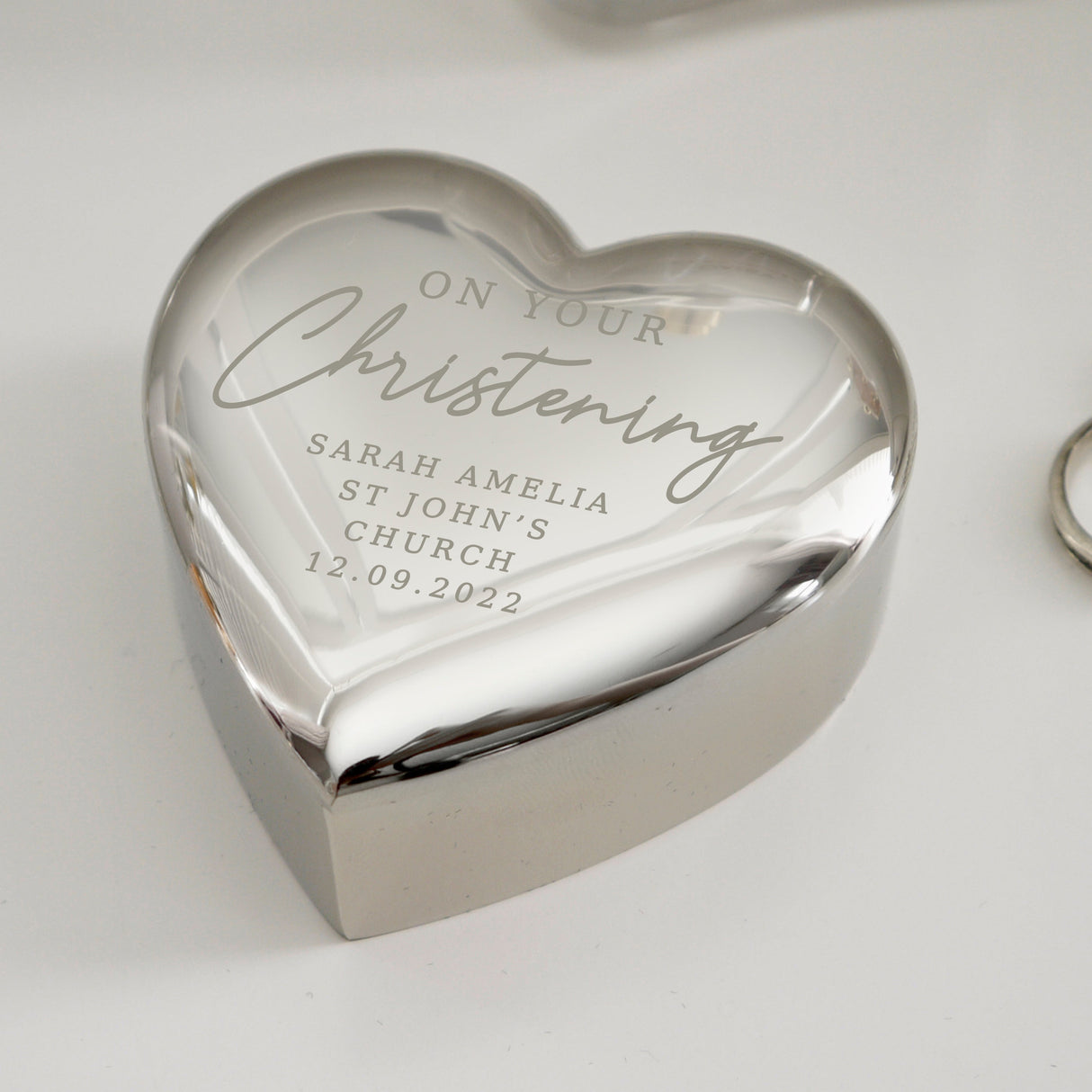 Personalised Christening Heart Trinket Box - Shop Trinket Boxes At Gift Moments - 1
