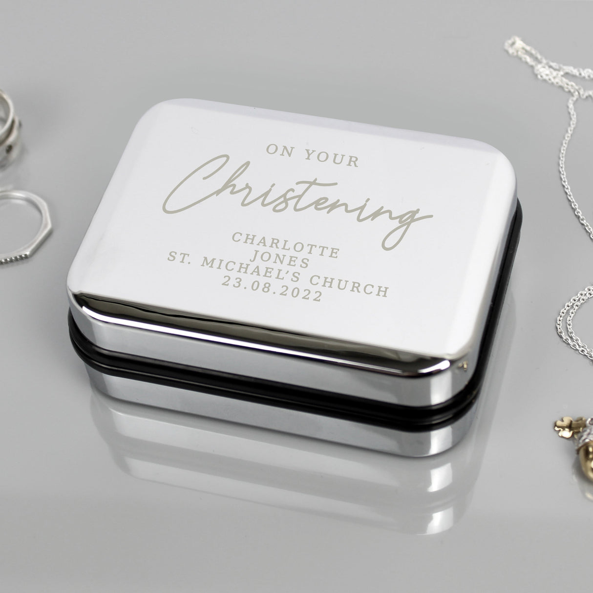 Personalised Christening Necklace Box - Shop Trinket Boxes At Gift Moments - 2