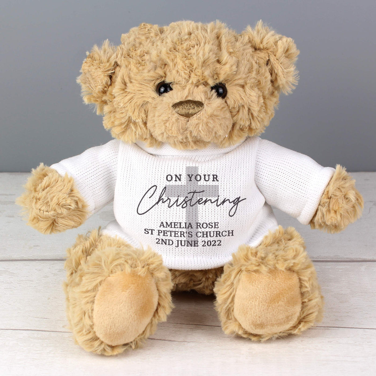 Personalised On Your Christening Teddy Bear: 1 - Teddy Bears & Soft Toys By Gift Moments