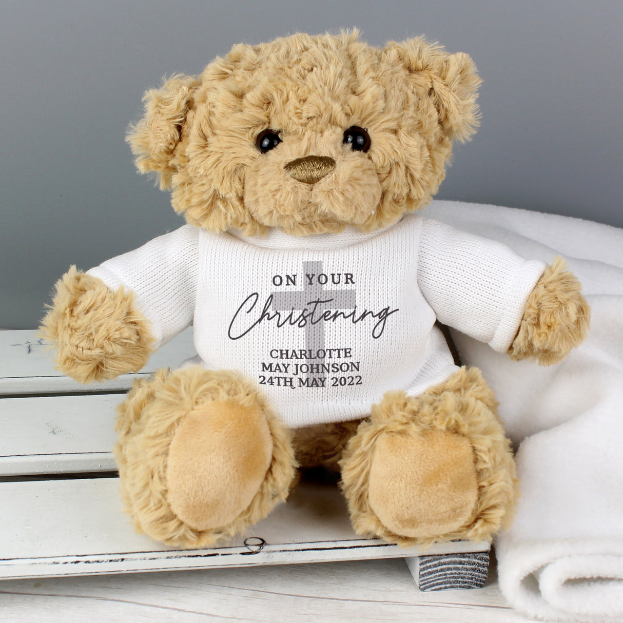 Personalised On Your Christening Teddy Bear: 2 - Teddy Bears & Soft Toys By Gift Moments