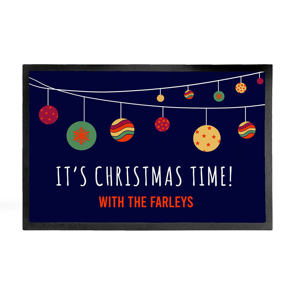 Personalised Christmas Bauble Indoor Doormat - Shop Doormats At Gift Moments - 3