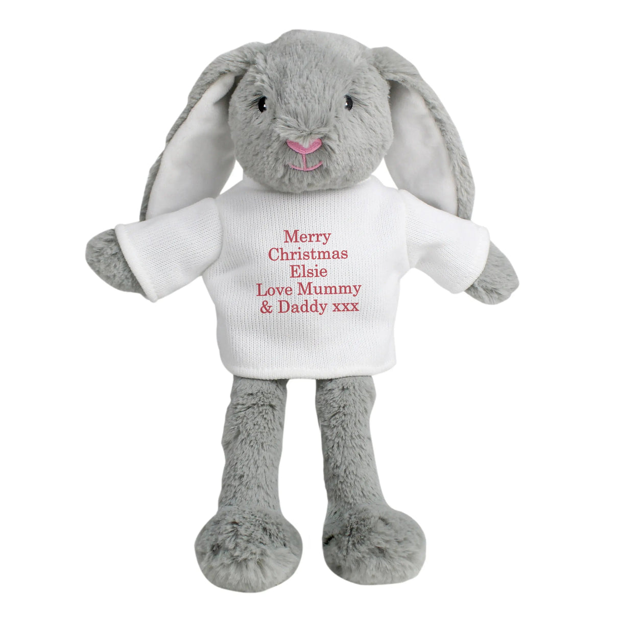Personalised Christmas Bunny Rabbit - Red: 5 - Teddy Bears & Soft Toys By Gift Moments