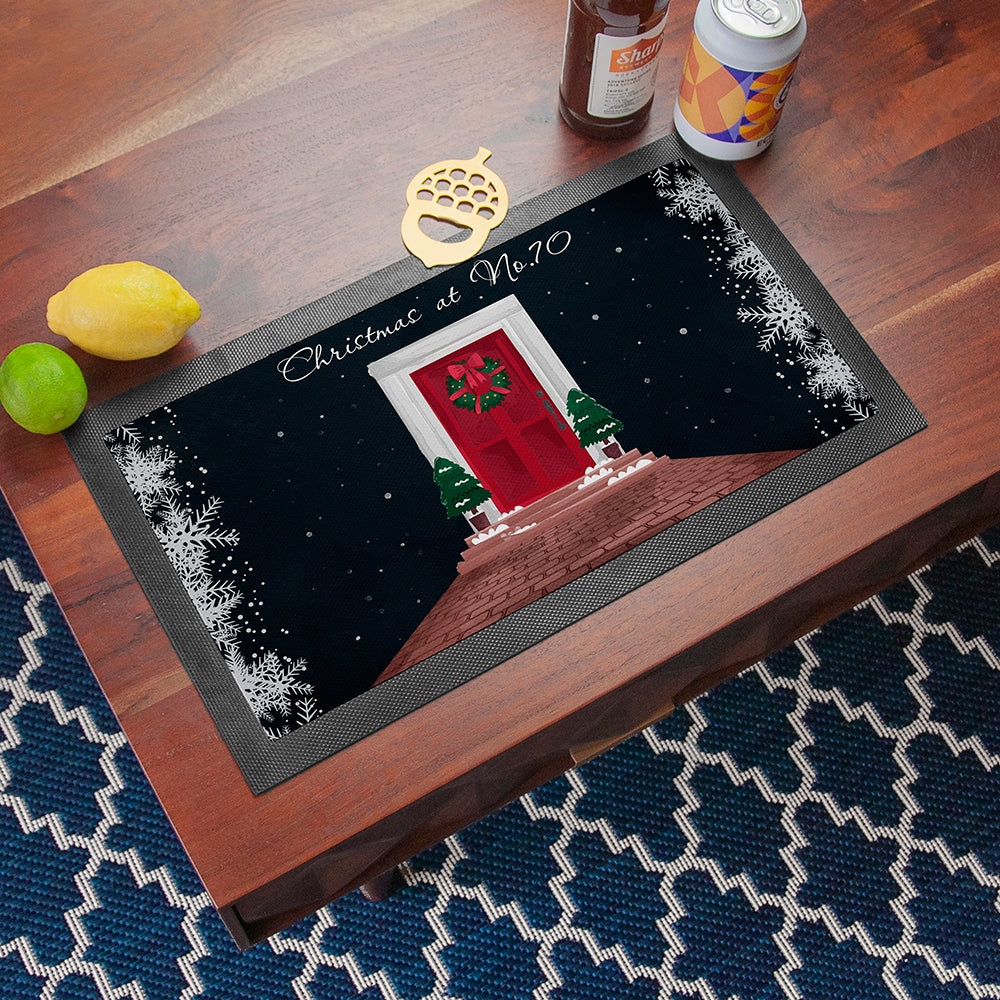 Personalised Christmas Door Bar Mat: 3 - Barware By Gift Moments