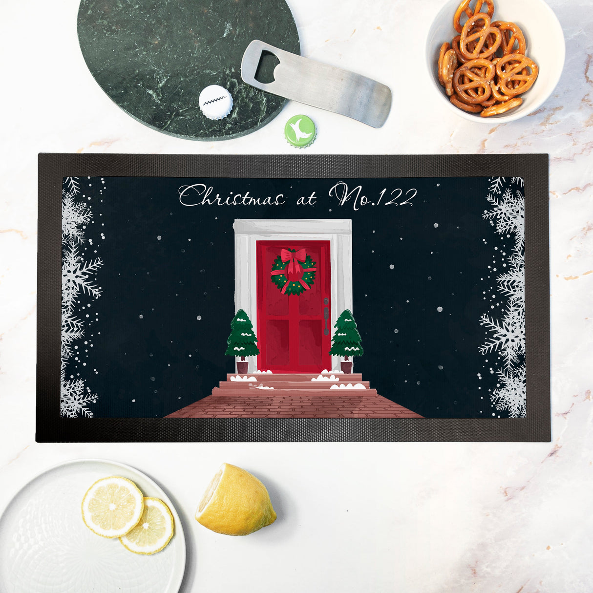 Personalised Christmas Door Bar Mat: 1 - Barware By Gift Moments