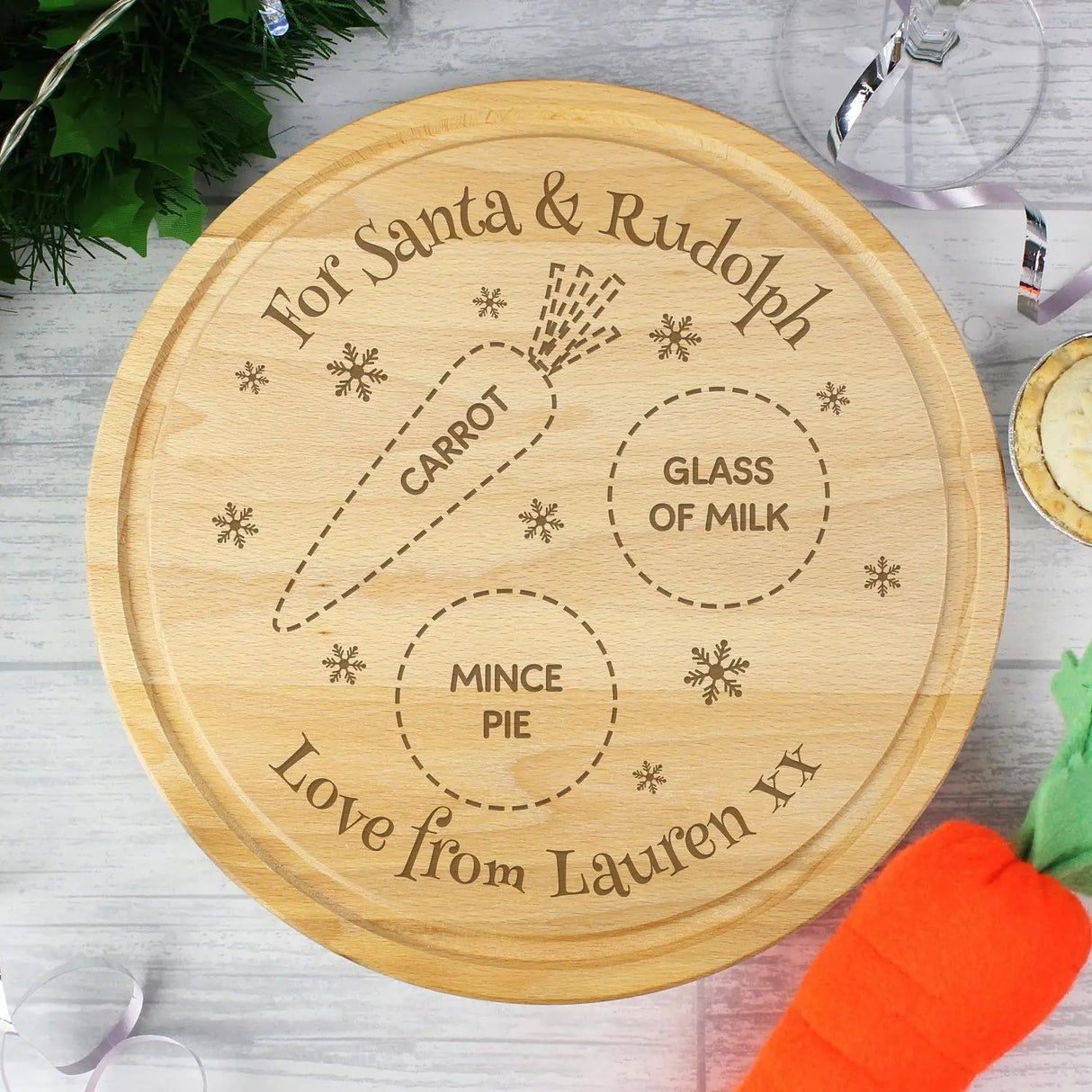 Personalised Christmas Eve Mince Pie Board - Shop Christmas Decorations At Gift Moments - 1
