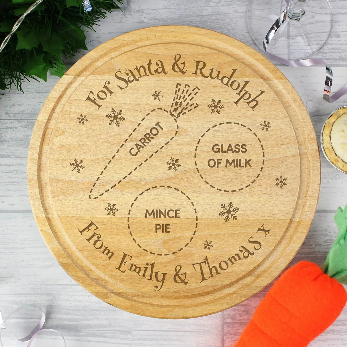 Personalised Christmas Eve Mince Pie Board - Shop Christmas Decorations At Gift Moments - 2