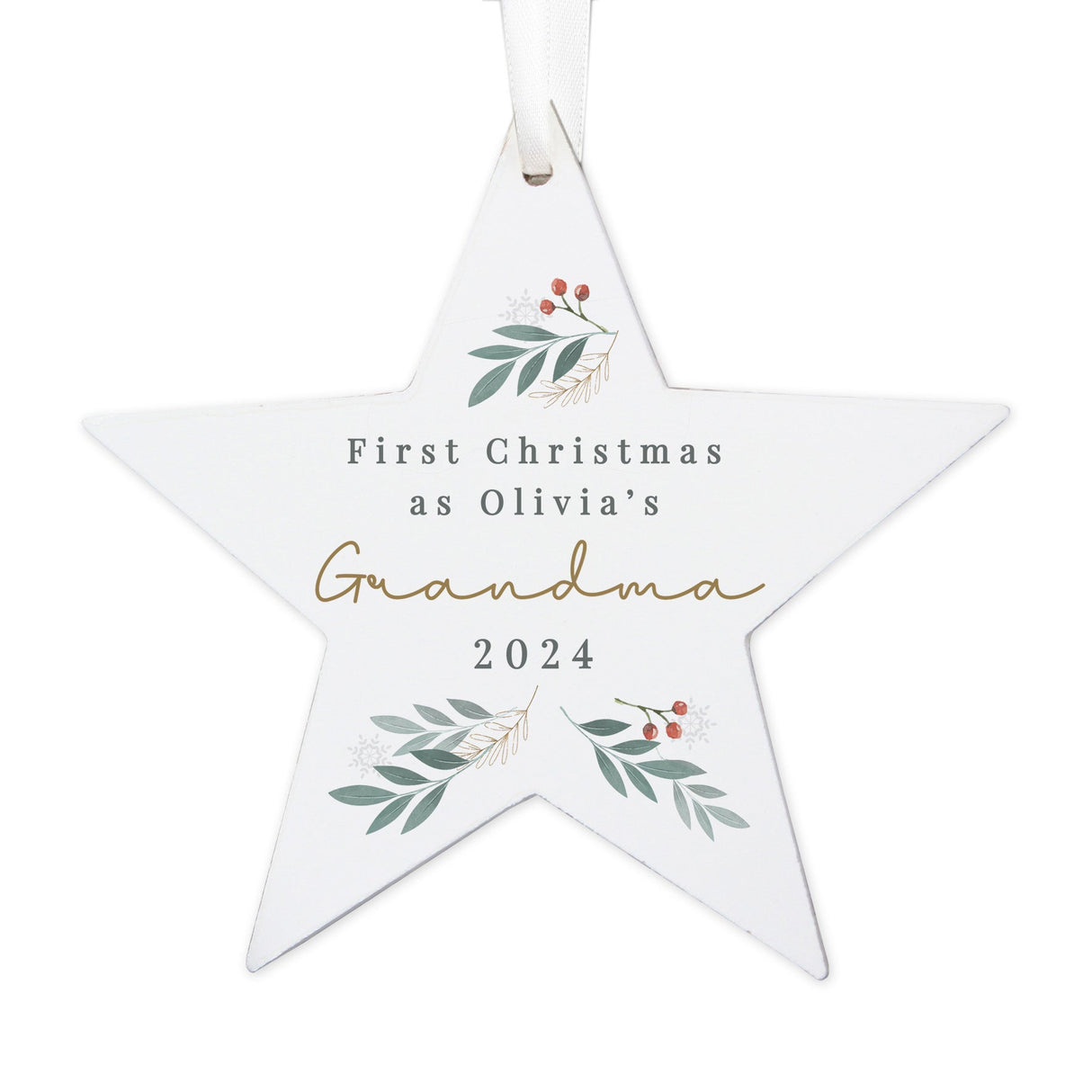 Personalised Christmas Foliage Hanging Star Decoration - Shop Christmas Decorations At Gift Moments - 5