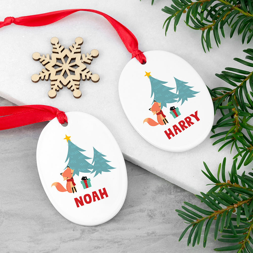 Personalised Christmas Fox Decoration - Shop Christmas Decorations At Gift Moments - 1