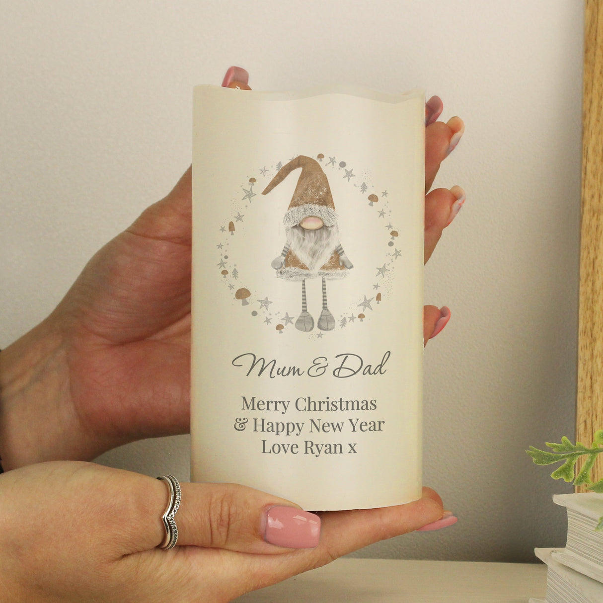 Personalised Christmas Gonk LED Candle - Shop LED Lighting At Gift Moments - 3