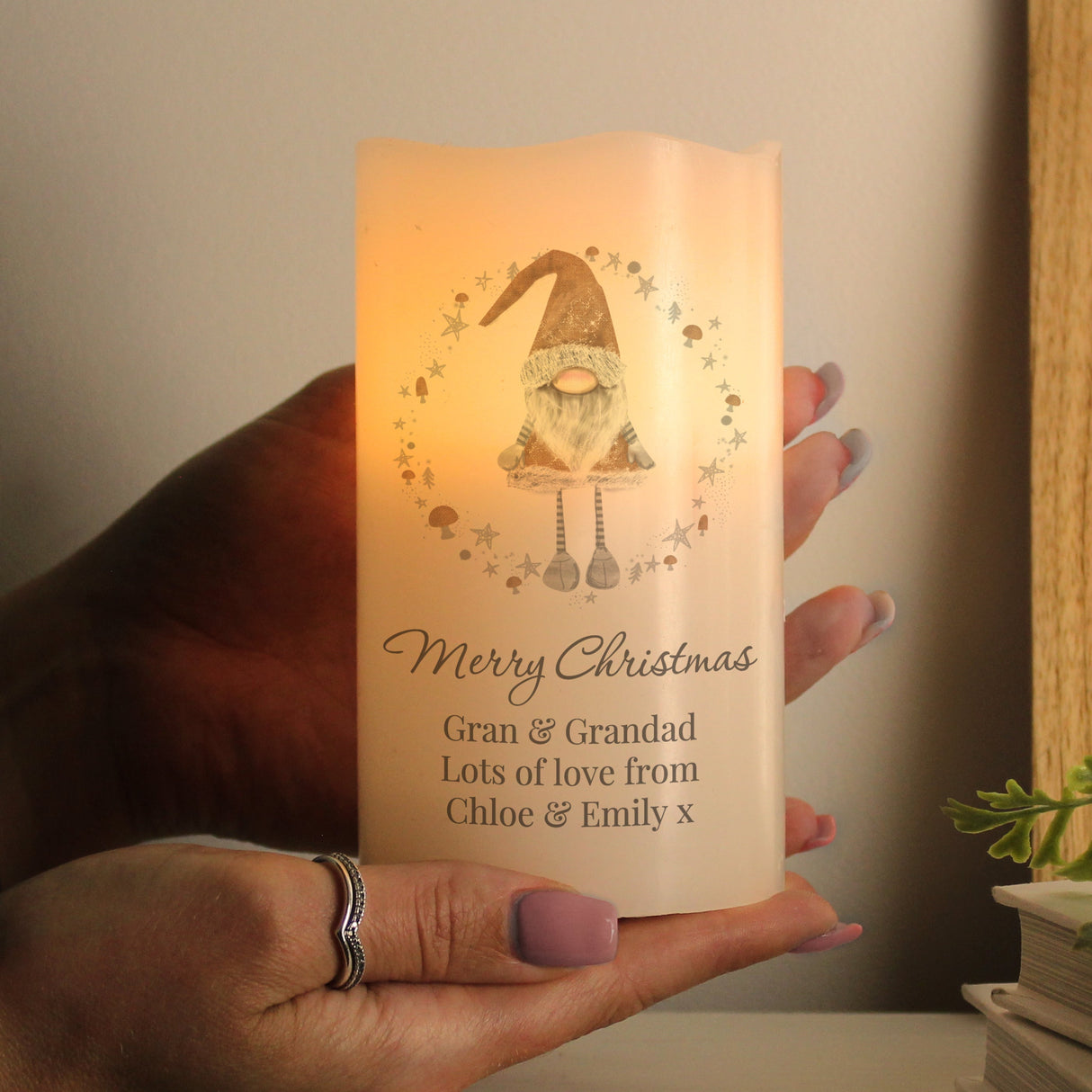 Personalised Christmas Gonk LED Candle - Shop LED Lighting At Gift Moments - 1