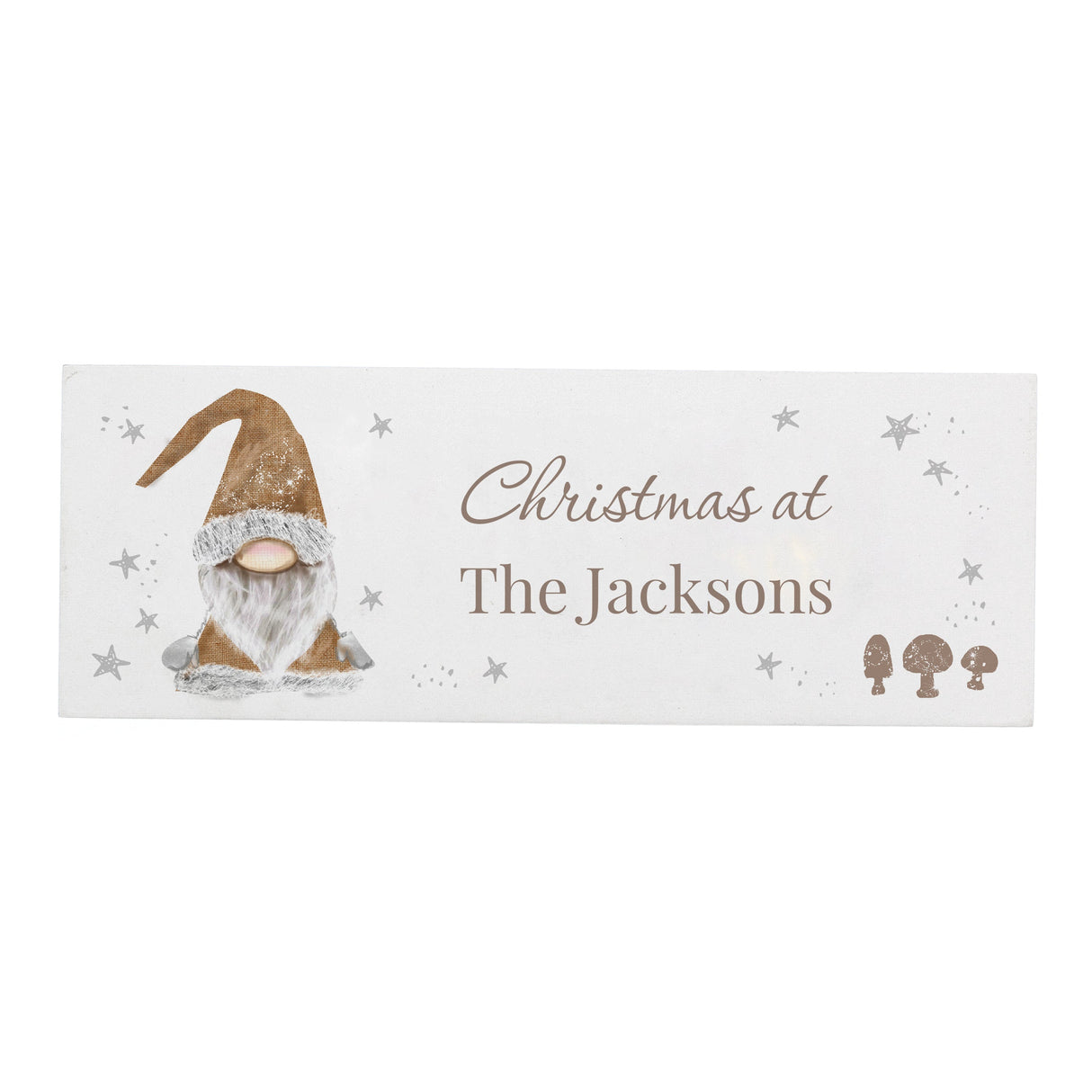 Personalised Christmas Gonk Wooden Block Sign: 4 - Christmas Decorations By Gift Moments