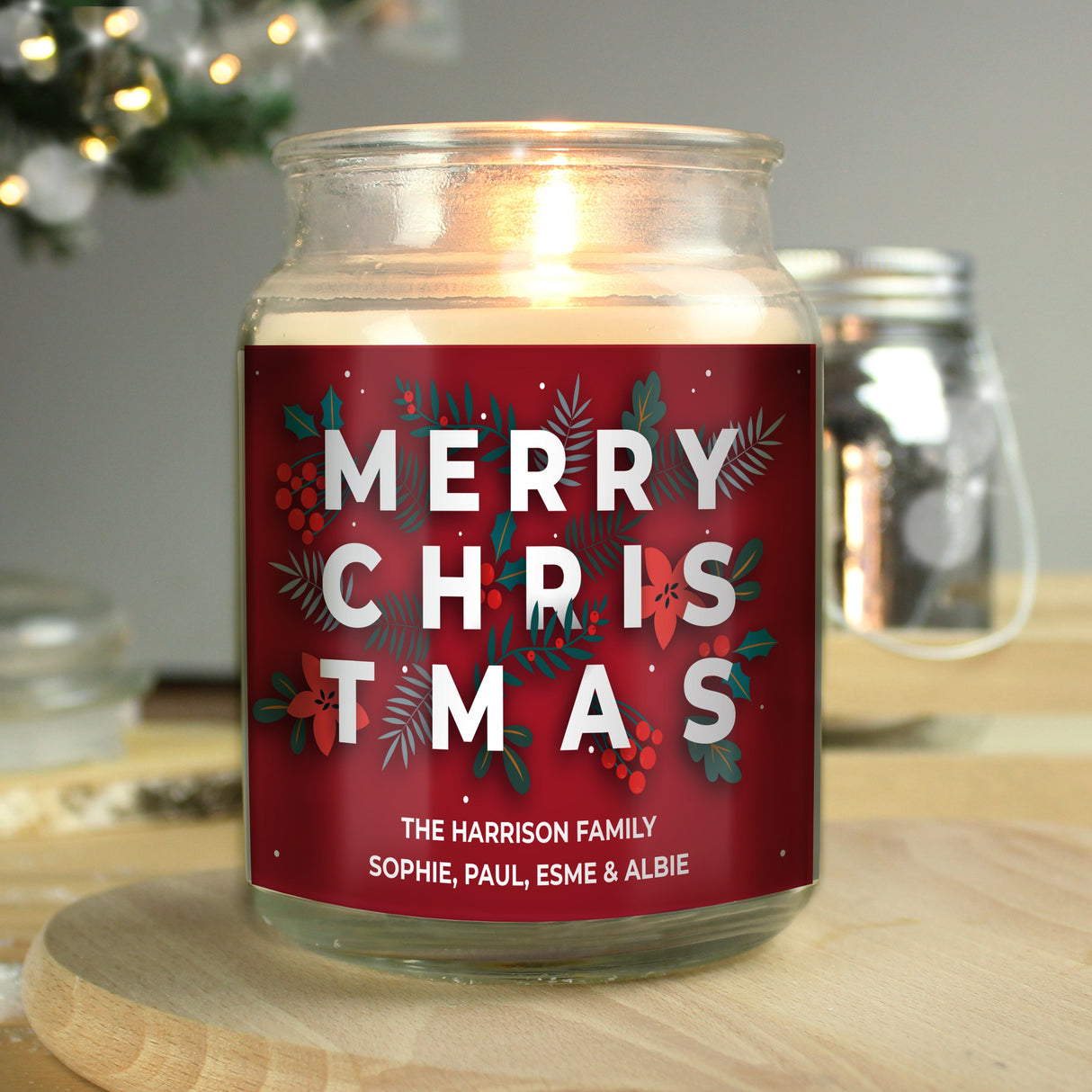 Personalised Christmas Large Scented Jar Candle: 3 - Candles By Gift Moments