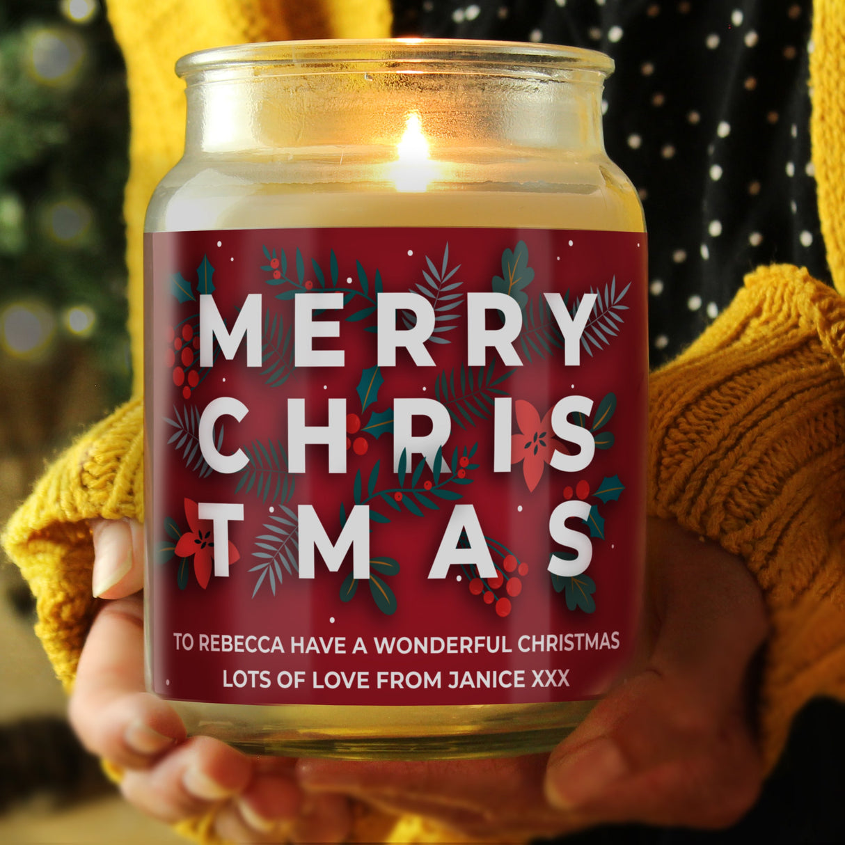Personalised Christmas Large Scented Jar Candle: 2 - Candles By Gift Moments