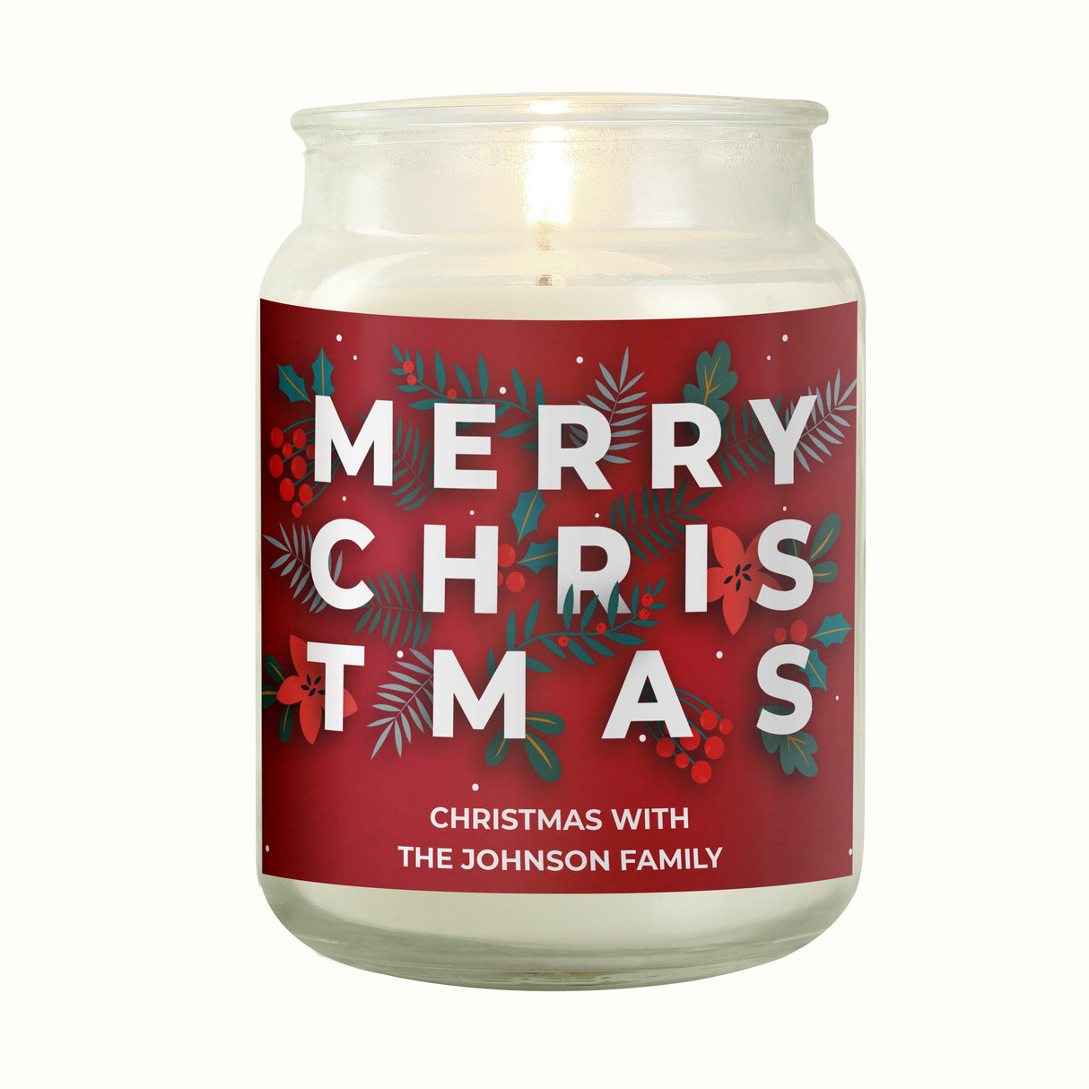 Personalised Christmas Large Scented Jar Candle: 6 - Candles By Gift Moments