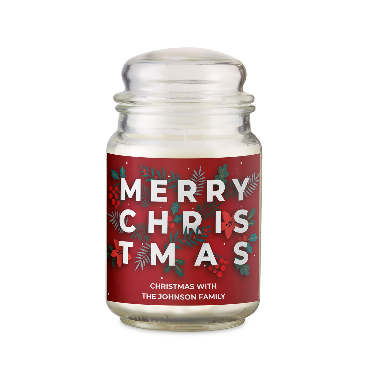 Personalised Christmas Large Scented Jar Candle: 7 - Candles By Gift Moments