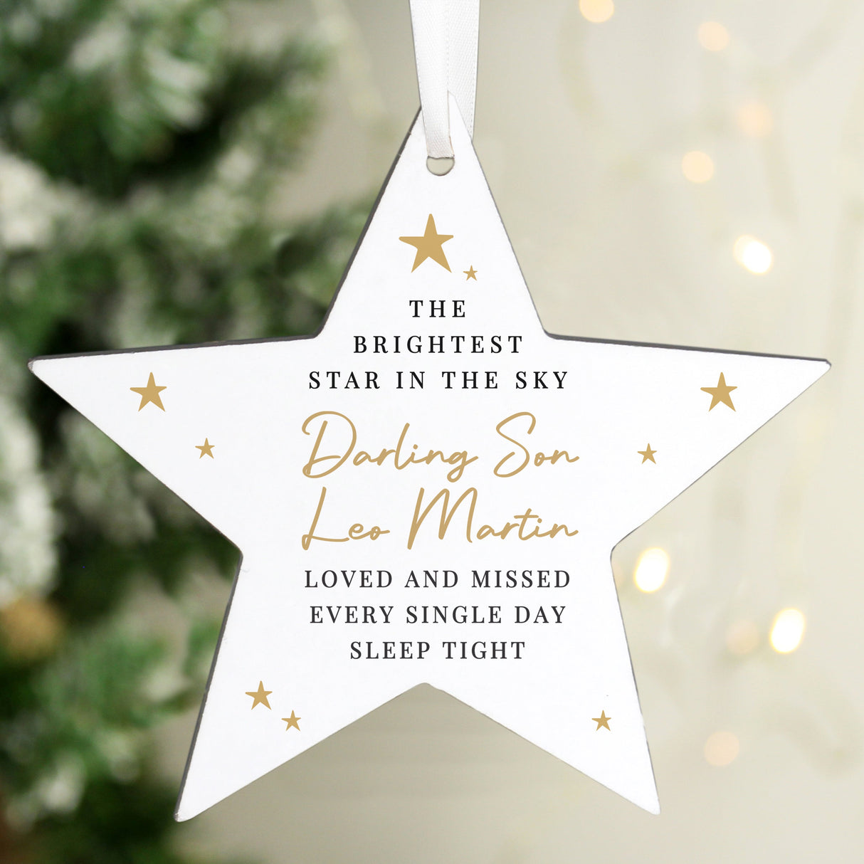 Personalised Christmas Memorial Star Ornament: 2 - Christmas Decorations By Gift Moments