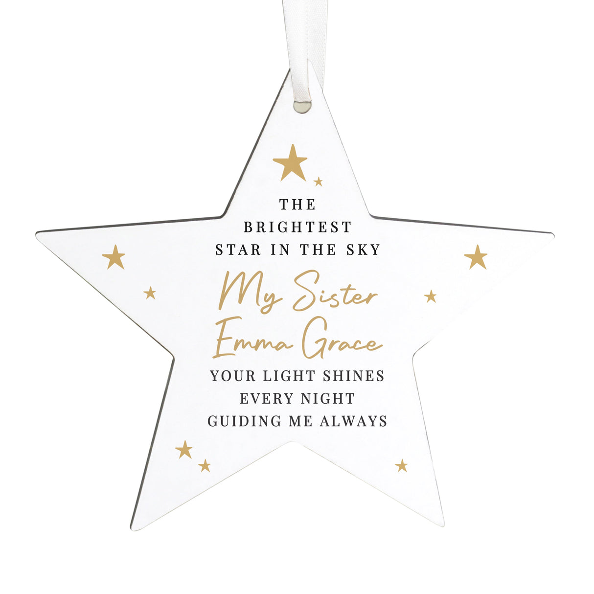 Personalised Christmas Memorial Star Ornament: 4 - Christmas Decorations By Gift Moments