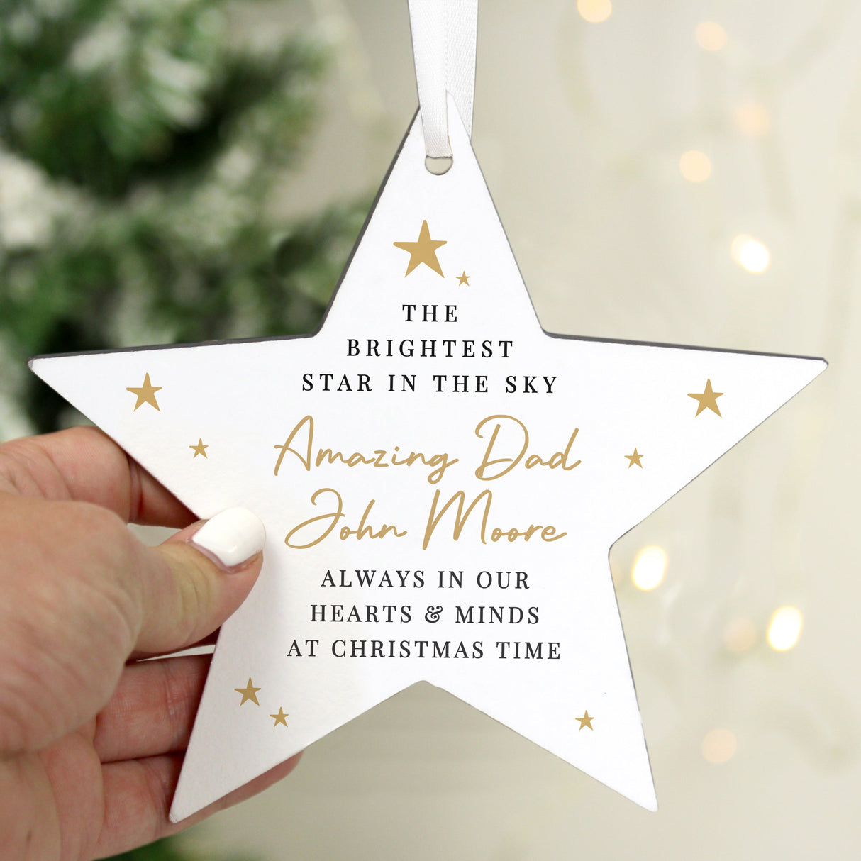 Personalised Christmas Memorial Star Ornament: 3 - Christmas Decorations By Gift Moments