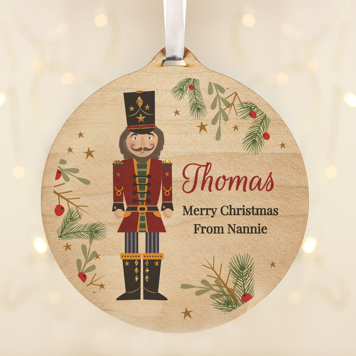 Personalised Christmas Nutcracker Wooden Bauble - Shop Christmas Decorations At Gift Moments - 2