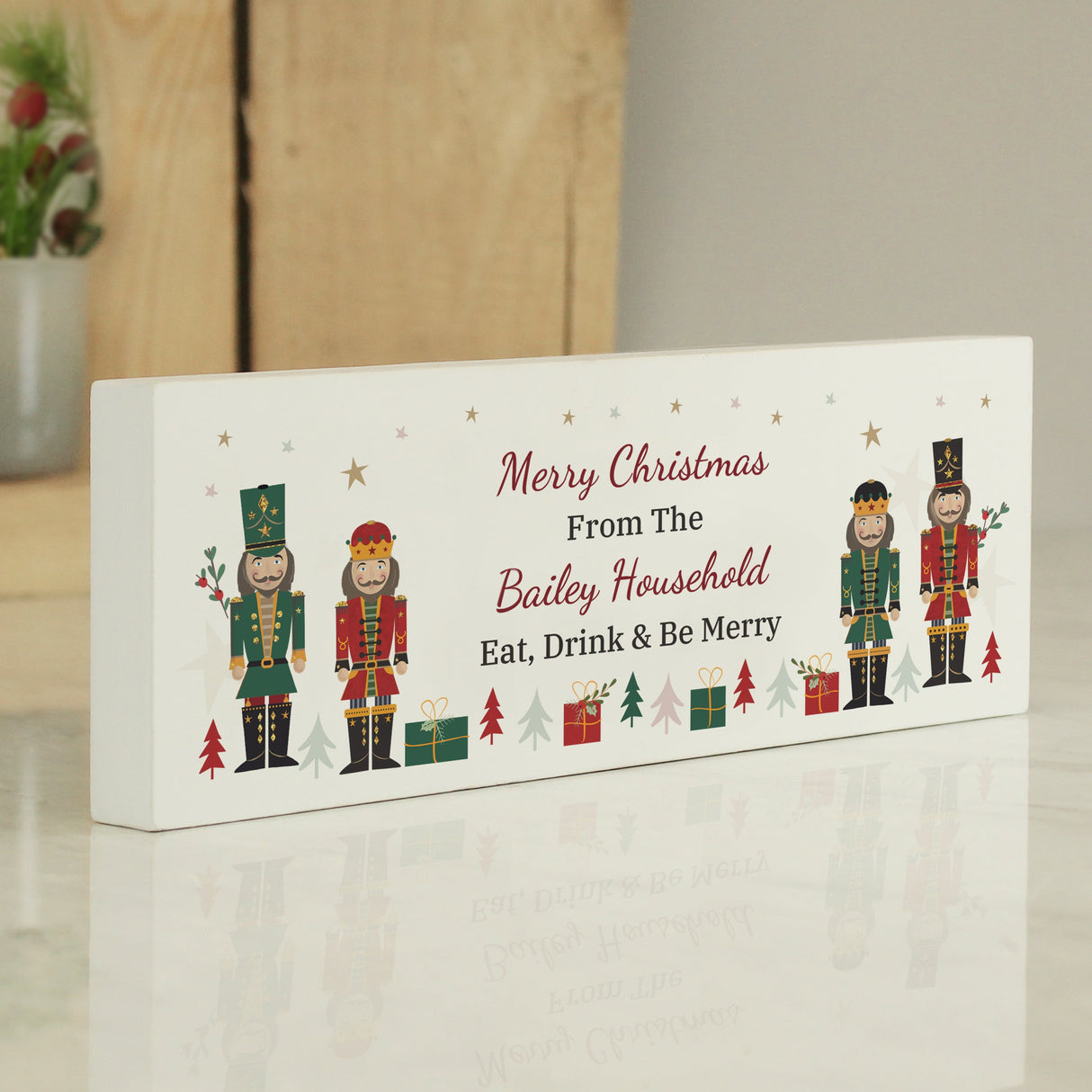 Personalised Christmas Nutcracker Wooden Mantel Ornament - Shop Christmas Decorations At Gift Moments - 3