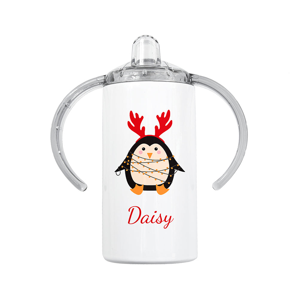 Personalised Christmas Penguin Kids Sippy Cup - Shop Kids Bottles At Gift Moments - 7