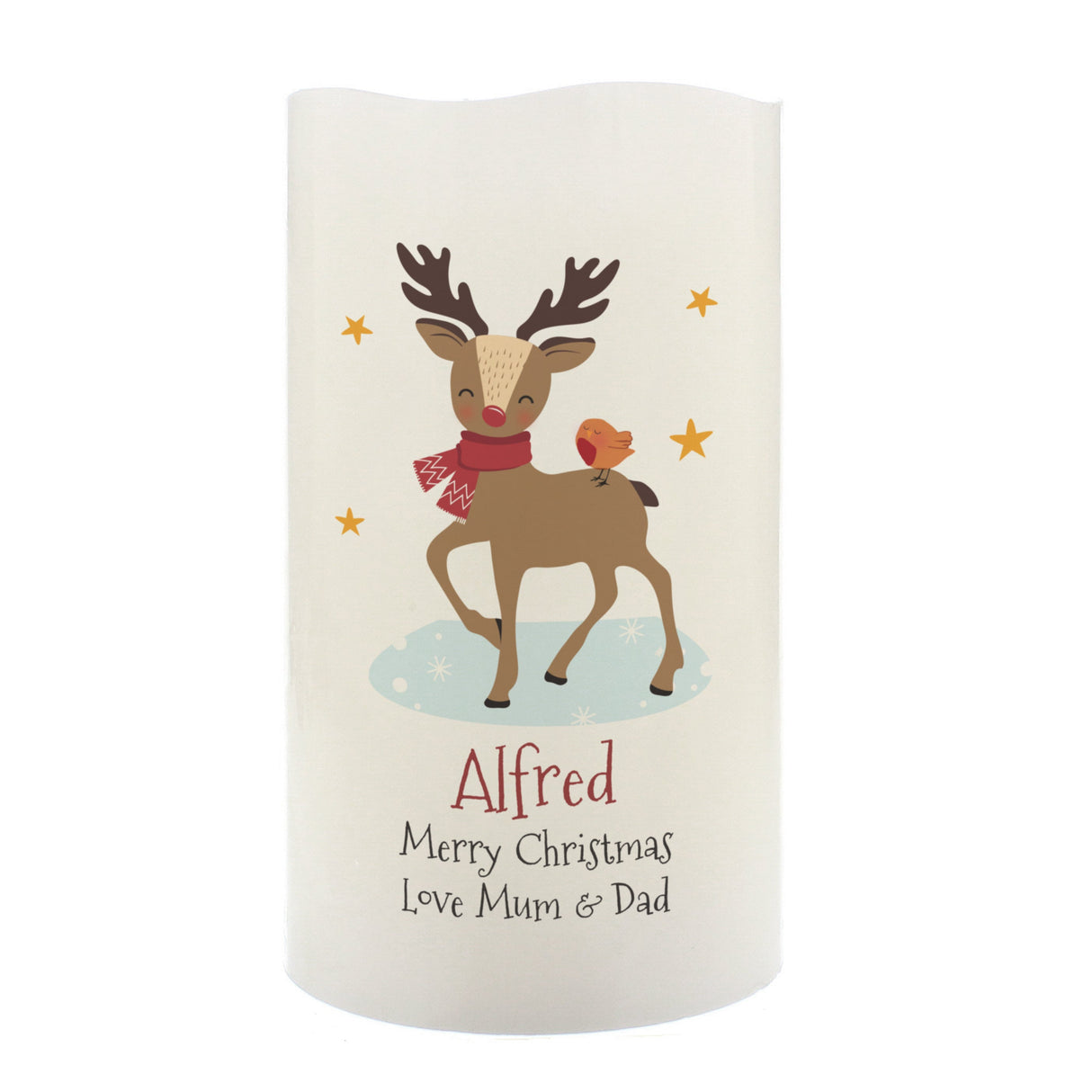 Personalised Christmas Reindeer LED Candle: 4 - LED Lighting By Gift Moments