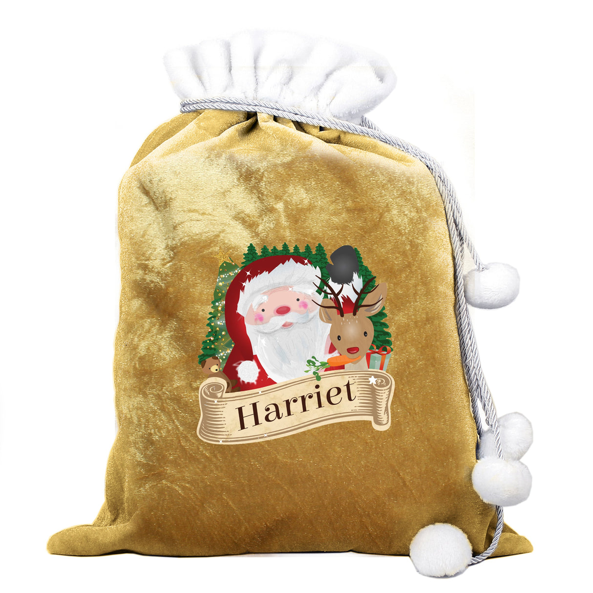Personalised Christmas Santa Gold Sack: 3 - Christmas Sacks By Gift Moments
