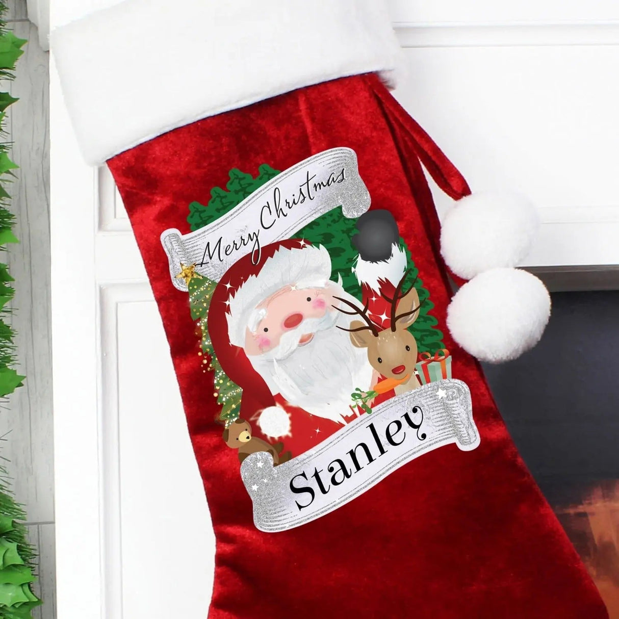 Personalised Christmas Santa Red Stocking: 2 - Christmas Stockings By Gift Moments