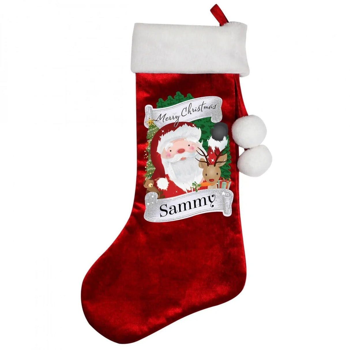 Personalised Christmas Santa Red Stocking: 3 - Christmas Stockings By Gift Moments